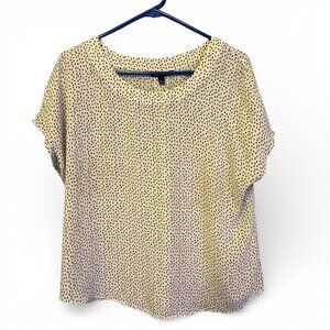 Drapey Banana Republic Pleat Back Blouse Dot Print SZ L